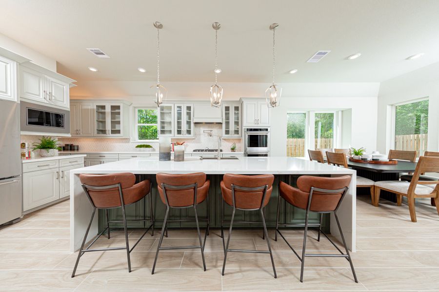 Furnished interior view inside a new home in Ellwood: Prestige Collection, Iowa Colony (Image 5).