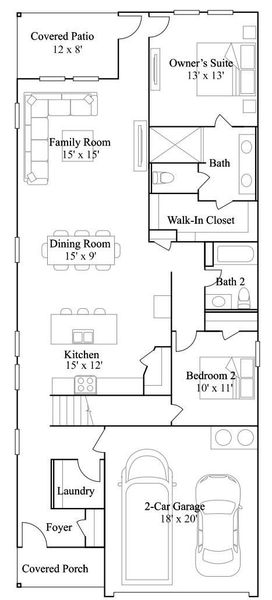 2D floor plan layout of this home in The Grand Prairie, Hockley, TX (Image 3).