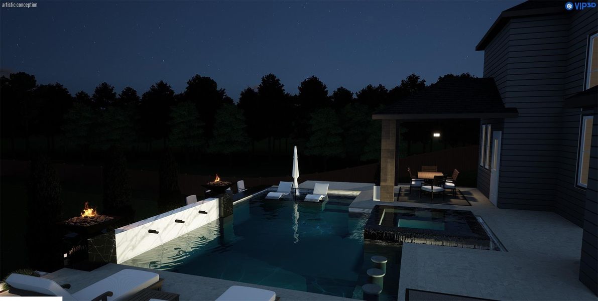 Buyer(s) to independently verify that the lot will fit the pool they would like to have. Picture is for illustration only and is a Pool Rendering.  There is No Pool in this backyard.
