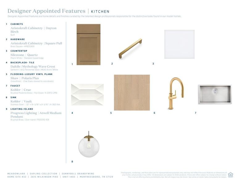 Sample of building materials used in homes in Meadowlark, Murfreesboro (Image 8).