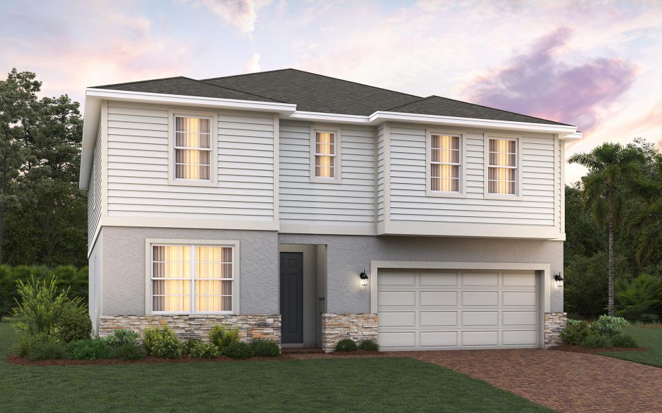 Sims elevation 1 with optional stone