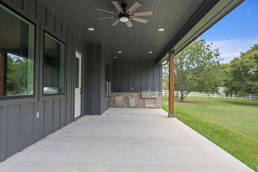 Exterior details and patio area of a home in , College Station (Image 35).