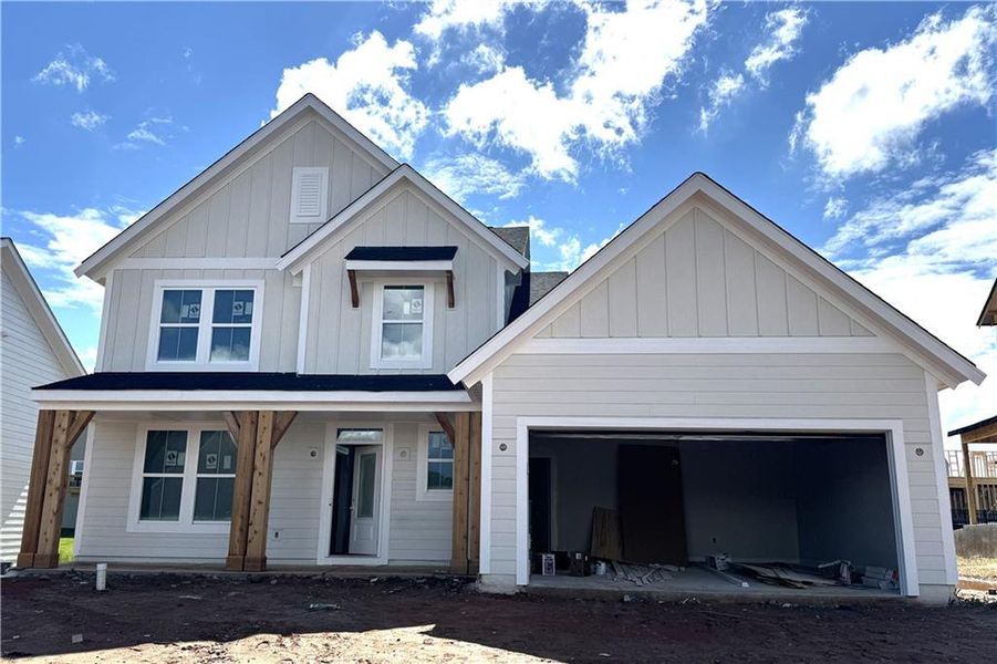 Front exterior of a new home in Twin Lakes, Hoschton, GA, highlighting curb appeal (Image 27).