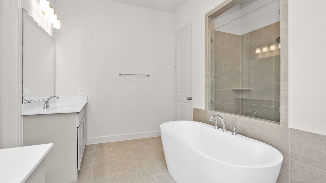 Furnished interior view inside a new home in Meridiana, Manvel (Image 6). Furnished interior view inside a new home in Meridiana, Manvel (Image 6).