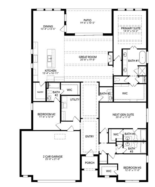 2D floor plan layout of this home in Trinity Estates, Benbrook, TX (Image 2). 2D floor plan layout of this home in Trinity Estates, Benbrook, TX (Image 2).