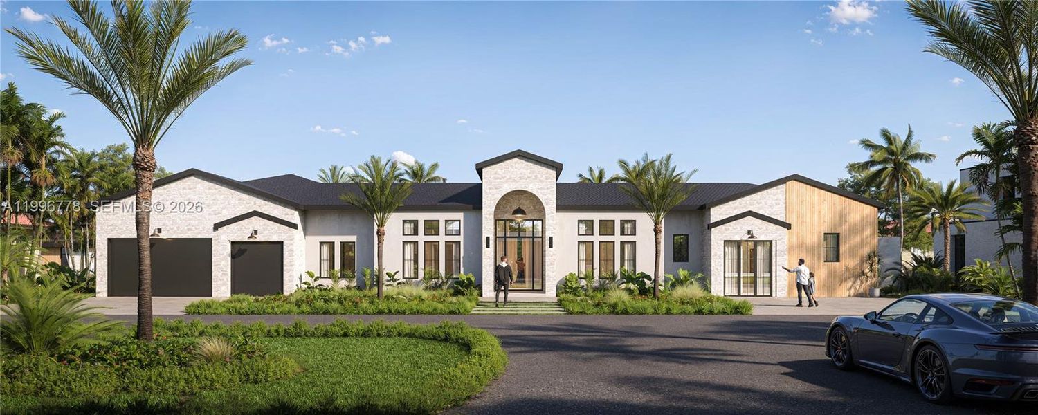 Front exterior of a new home in , Delray Beach, FL, highlighting curb appeal (Image 1). Front exterior of a new home in , Delray Beach, FL, highlighting curb appeal (Image 1).