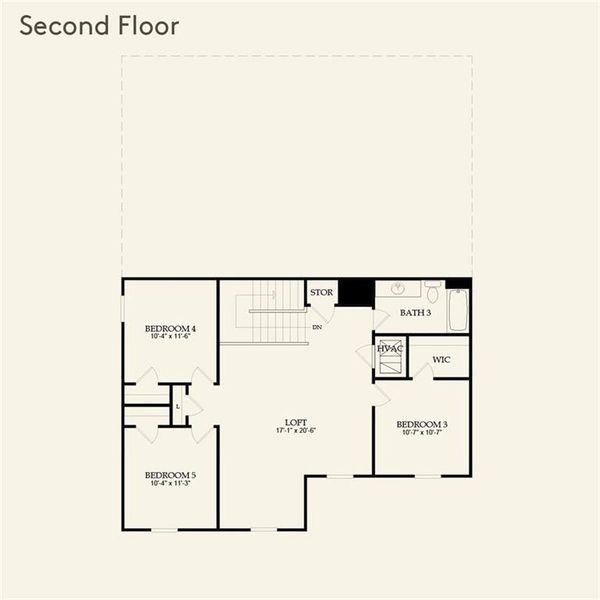 2D floor plan layout of this home in Avery Ridge, Gainesville, GA (Image 3).