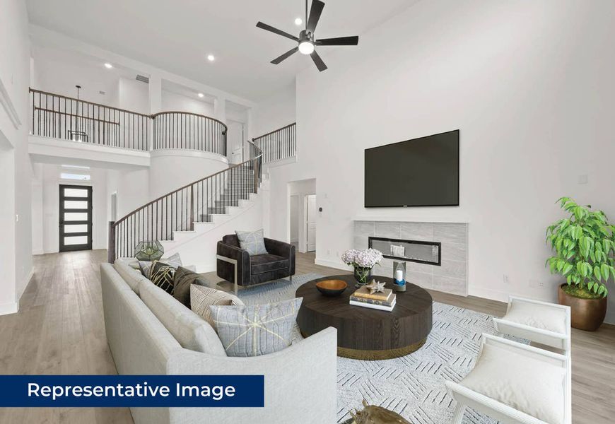 Representative furnished interior of a home built from the Maverick 2F (w/Media) by First Texas Homes in Spiritas Ranch, Little Elm (Image 8).