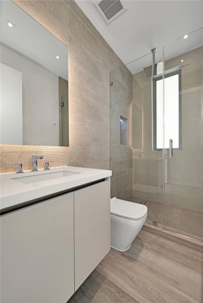 Furnished interior view inside a new home in , Miami (Image 9).