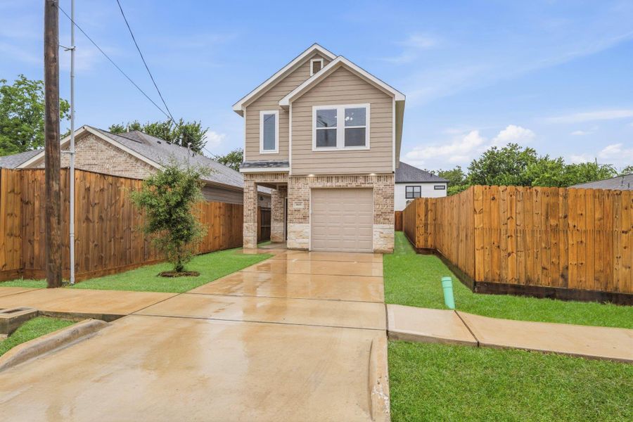 Low maintenance exterior with attractive architectural details.