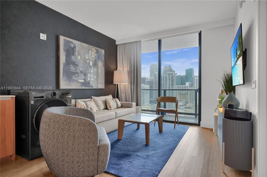 Furnished interior view inside a new home in , Miami (Image 7). Furnished interior view inside a new home in , Miami (Image 7).