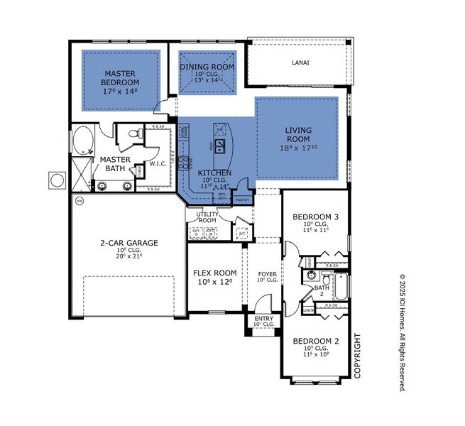 2D floor plan layout for the Juliette - Elite Series | 65' Wide Lots by ICI Homes in Oakmont, Gainesville, FL (Image 3). 2D floor plan layout for the Juliette - Elite Series | 65' Wide Lots by ICI Homes in Oakmont, Gainesville, FL (Image 3).