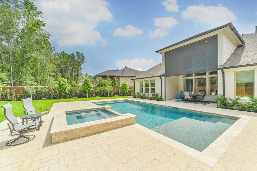 Exterior details and patio area of a home in Woodforest – 60', Montgomery (Image 25).
