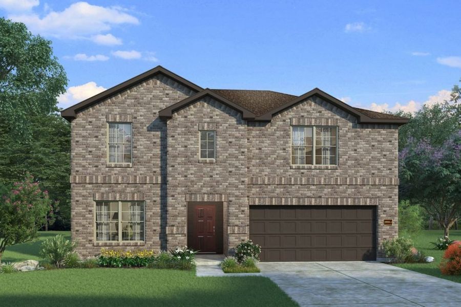 Representative exterior photo of a completed home built from the Hemlock II Trinity Grove Signature by Brohn Homes in Trinity Grove, Spring, TX (Image 12). Representative exterior photo of a completed home built from the Hemlock II Trinity Grove Signature by Brohn Homes in Trinity Grove, Spring, TX (Image 12).