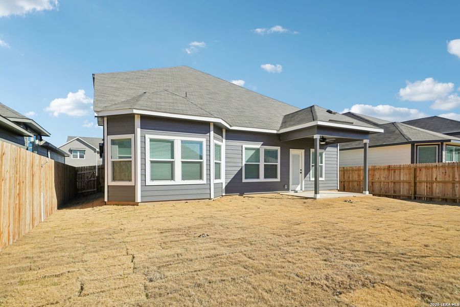 Exterior details and patio area of a home in Estancia Ranch - Classic Series, San Antonio (Image 4).