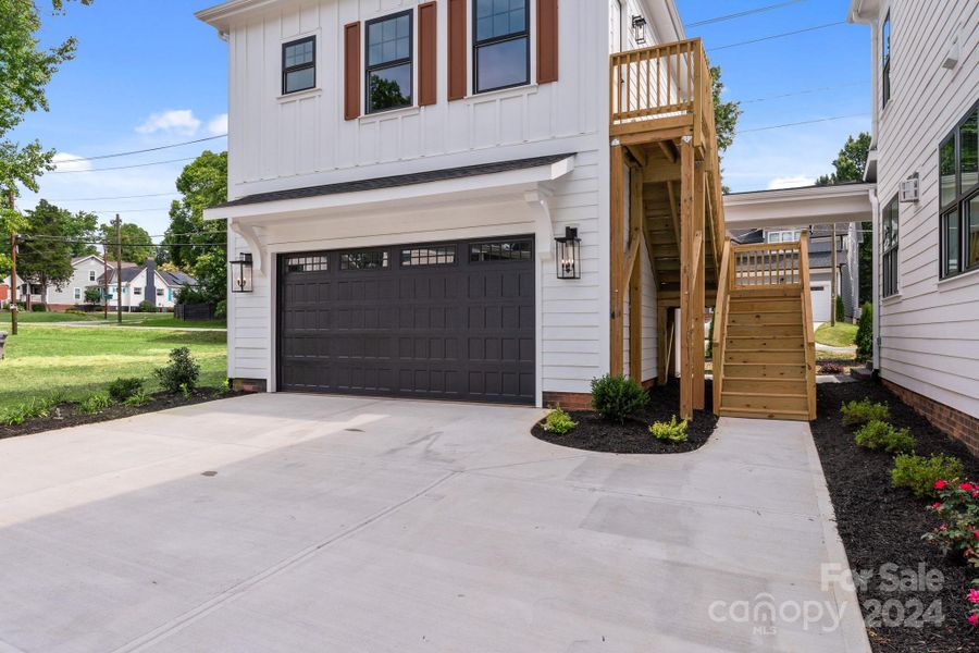 Garage and extra living space above garage