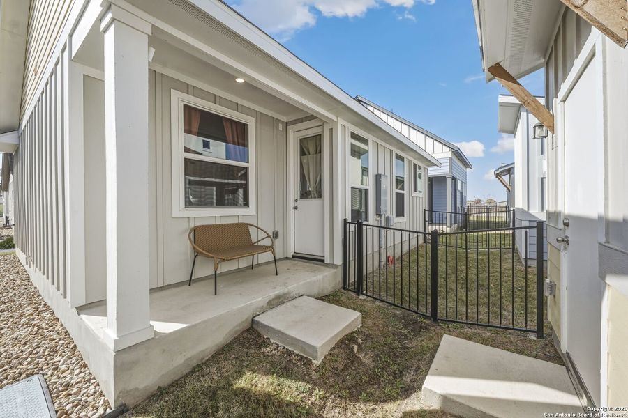 Exterior details and patio area of a home in , New Braunfels (Image 3).