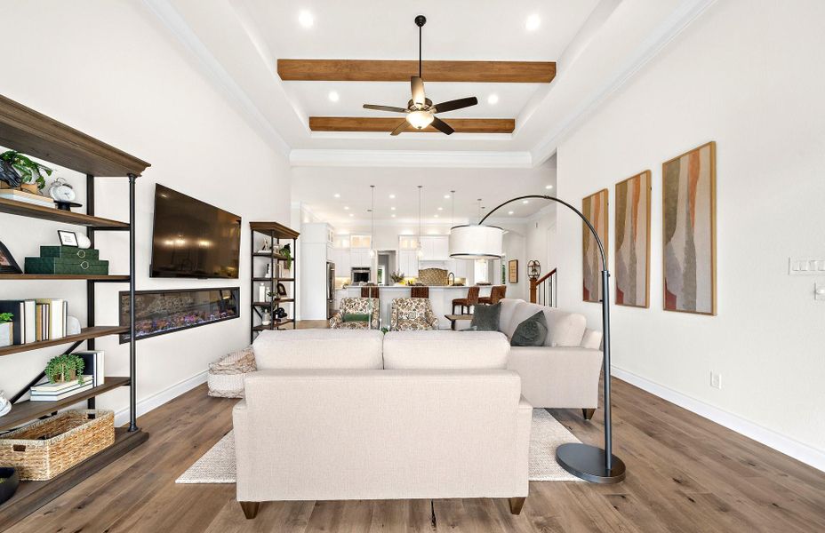 Furnished interior view inside a new home in The Woodlands Hills 65′, Willis (Image 13).
