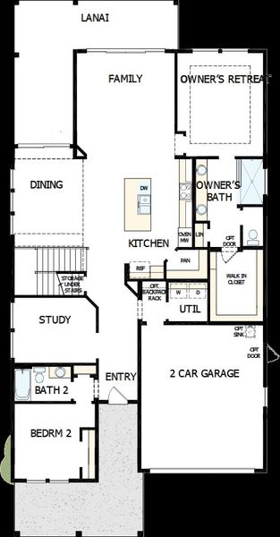 2D floor plan layout of this home in Seven Pines 50' Front Entry, Jacksonville, FL (Image 2). 2D floor plan layout of this home in Seven Pines 50' Front Entry, Jacksonville, FL (Image 2).