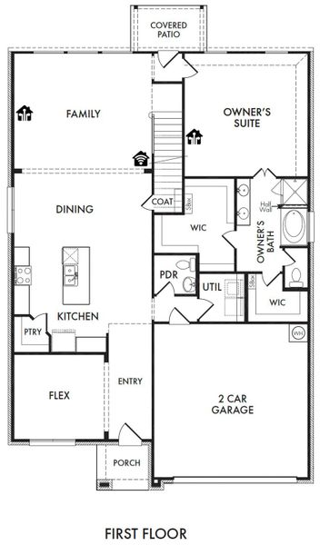 2D floor plan layout for the Brighton by Impression Homes in Mercer Meadows, Royse City, TX (Image 3). 2D floor plan layout for the Brighton by Impression Homes in Mercer Meadows, Royse City, TX (Image 3).