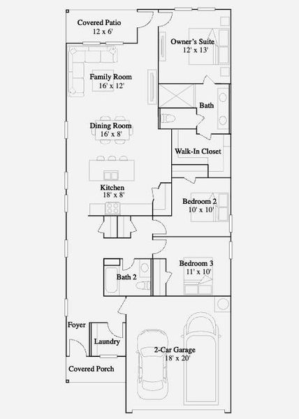 2D floor plan layout of this home in The Grand Prairie, Hockley, TX (Image 2). 2D floor plan layout of this home in The Grand Prairie, Hockley, TX (Image 2).