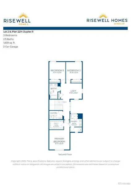 2D floor plan layout of this home in The Garden Collection at Windler, Aurora, CO (Image 3). 2D floor plan layout of this home in The Garden Collection at Windler, Aurora, CO (Image 3).