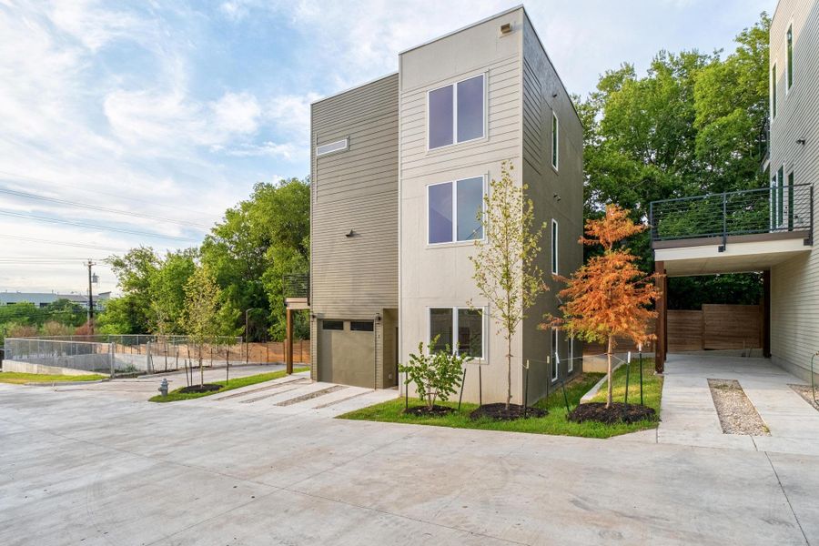 Front exterior of a new home in , Austin, TX, highlighting curb appeal (Image 26). Front exterior of a new home in , Austin, TX, highlighting curb appeal (Image 26).