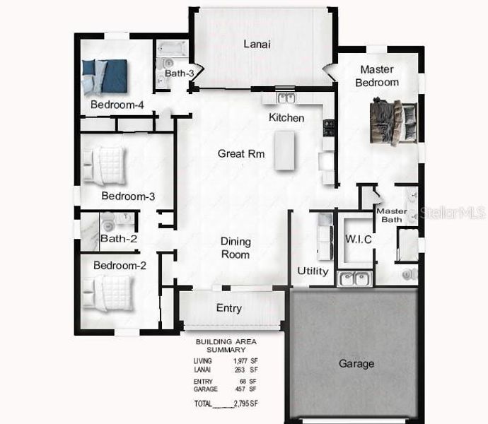 2D floor plan layout of this home in , Ocala, FL (Image 3).