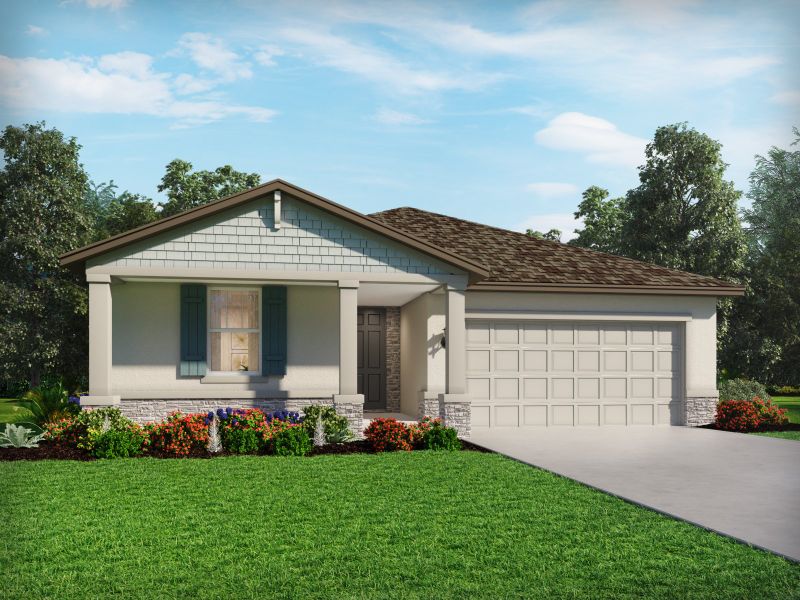 Front exterior of a home in the Hilltop Vistas community, located in Dade City, FL (Image 1).