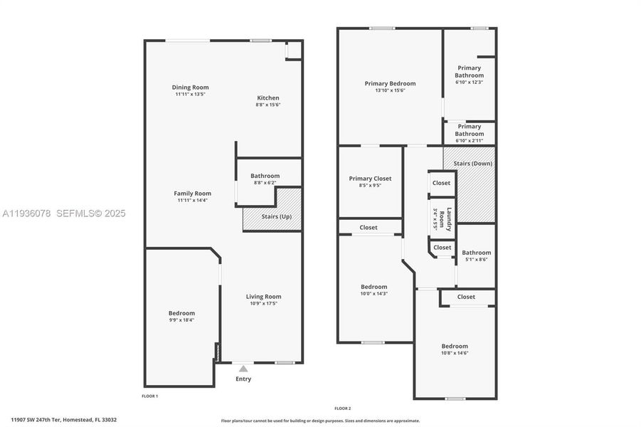2D floor plan layout of this home in , Homestead, FL (Image 4).