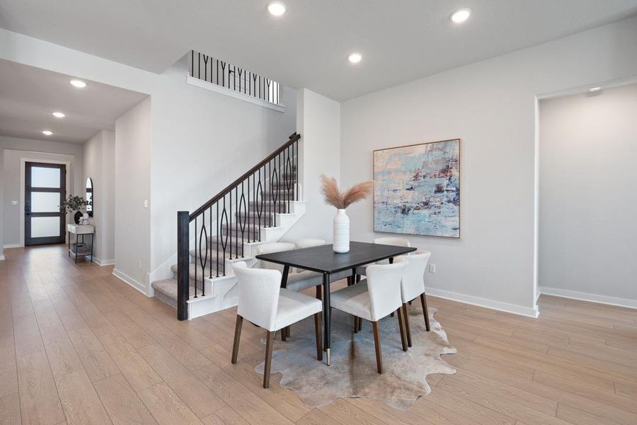 Furnished interior view inside a new home in Park Collection at Lariat, Liberty Hill (Image 29). Furnished interior view inside a new home in Park Collection at Lariat, Liberty Hill (Image 29).