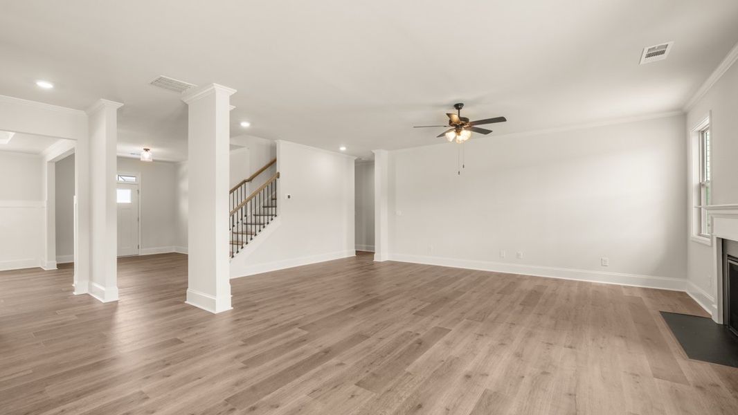 Representative unfurnished interior of a home built from the Lynnbrook by D.R. Horton in Hamptons at Riverwood East, Dallas (Image 18).