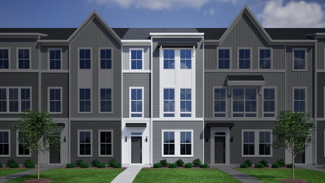 Representative exterior photo of a completed home built from the Corabell 3-Story 2-Car Garage - Vanguard Collection by Mungo Homes in Avenue One, Castle Hayne, NC (Image 5). Representative exterior photo of a completed home built from the Corabell 3-Story 2-Car Garage - Vanguard Collection by Mungo Homes in Avenue One, Castle Hayne, NC (Image 5).