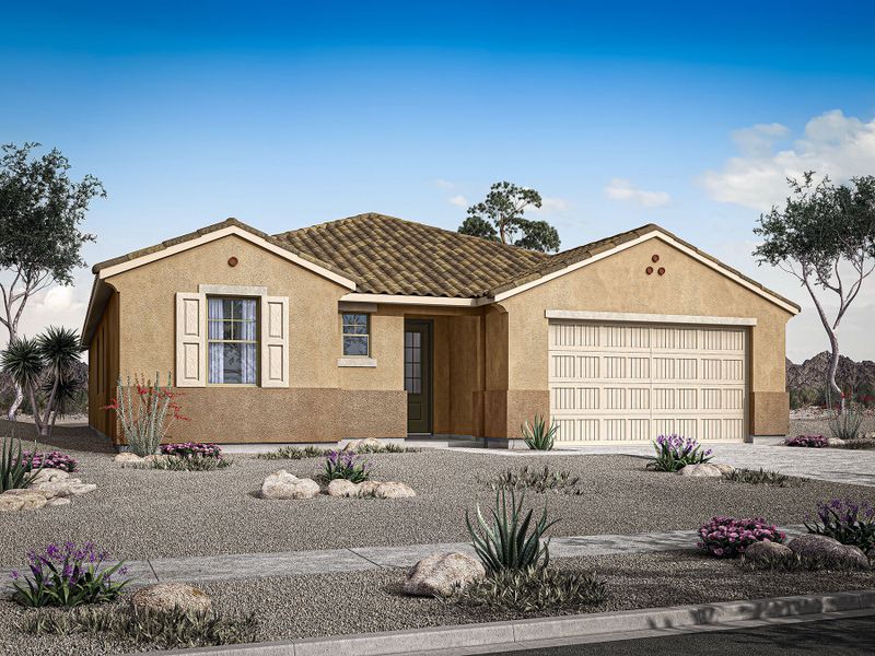 Representative exterior photo of a completed home built from the Harbor by Mattamy Homes in Bella Vista Farms, Queen Creek, AZ (Image 20).