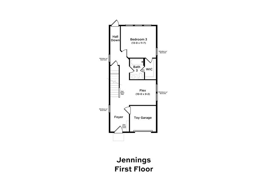 2D floor plan layout of this home in Clear Springs Townhomes, North Charleston, SC (Image 3).