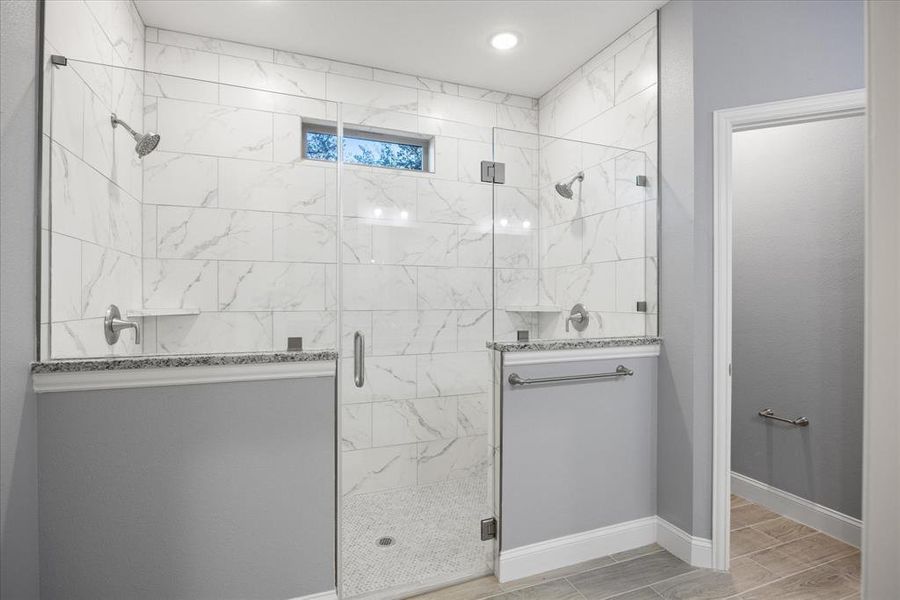 Primary bathroom with an enclosed shower