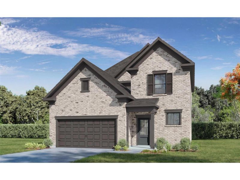 Front exterior of a new home in Sunterra, Katy, TX, highlighting curb appeal (Image 1). Front exterior of a new home in Sunterra, Katy, TX, highlighting curb appeal (Image 1).