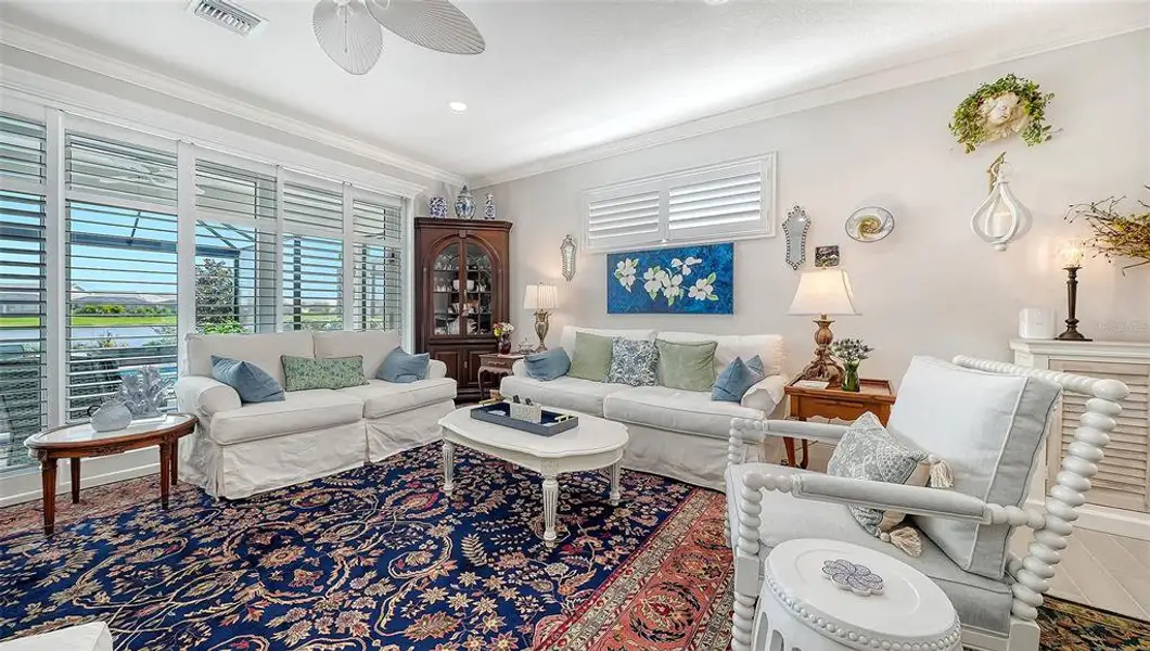Furnished interior view inside a new home in LakeHouse Cove at Waterside, Sarasota (Image 19). Furnished interior view inside a new home in LakeHouse Cove at Waterside, Sarasota (Image 19).