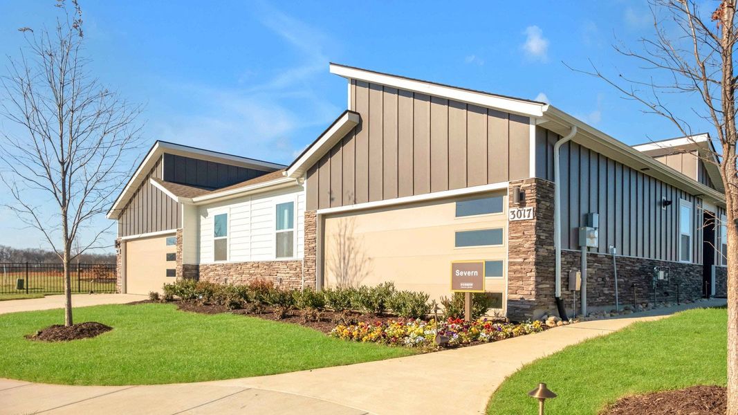 Front exterior of a new home in Nexus South, Gallatin, TN, highlighting curb appeal (Image 24).