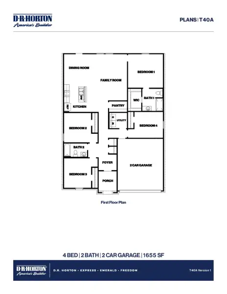 2D floor plan layout for the Austin by D.R. Horton in The Canopies, Splendora, TX (Image 3). 2D floor plan layout for the Austin by D.R. Horton in The Canopies, Splendora, TX (Image 3).