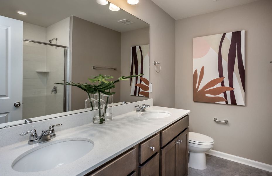 Furnished interior view inside a new home in Exchange at 401, Raleigh (Image 15).