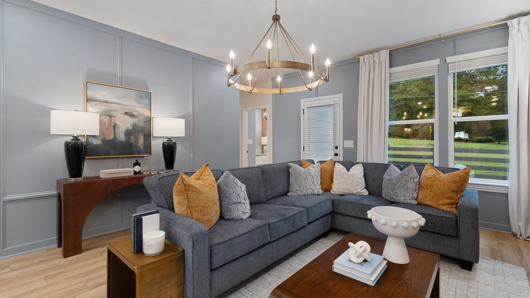 Representative furnished interior of a home built from the Emma by DRB Homes in Abbotts Crossing, Conyers (Image 18). Representative furnished interior of a home built from the Emma by DRB Homes in Abbotts Crossing, Conyers (Image 18).