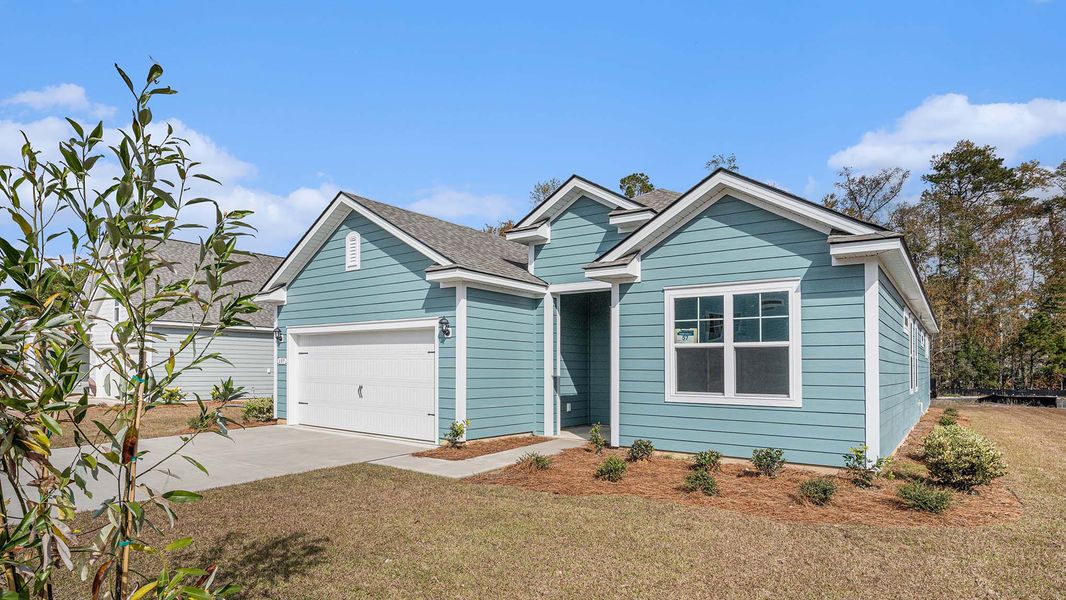 Front exterior of a new home in Eden Springs, Longs, SC, highlighting curb appeal (Image 15).