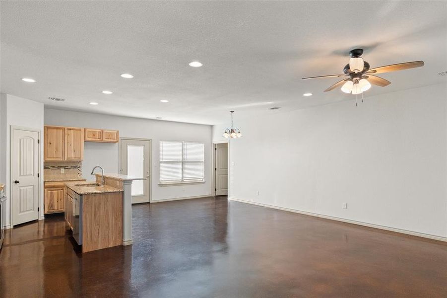 Kitchen with granite counters and stainless steel appliances