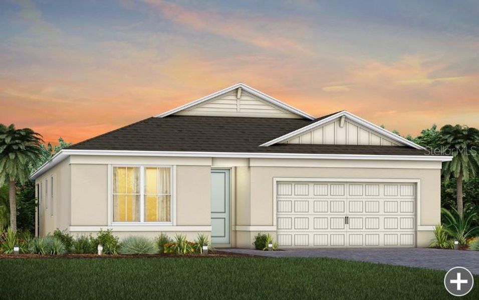 Front exterior of a new home in Bridgewalk, St. Cloud, FL, highlighting curb appeal (Image 1). Front exterior of a new home in Bridgewalk, St. Cloud, FL, highlighting curb appeal (Image 1).