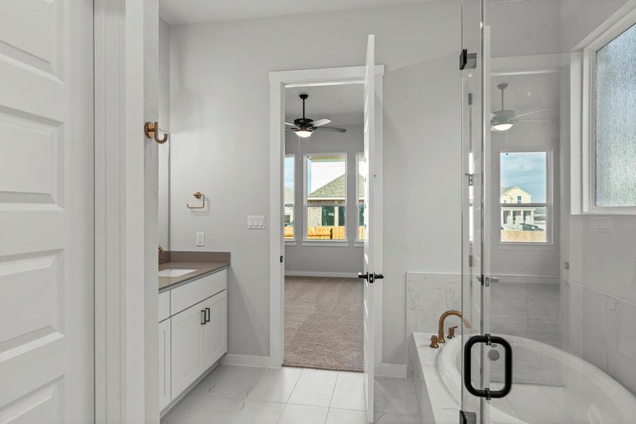Furnished interior view inside a new home in Lariat, Liberty Hill (Image 8). Furnished interior view inside a new home in Lariat, Liberty Hill (Image 8).