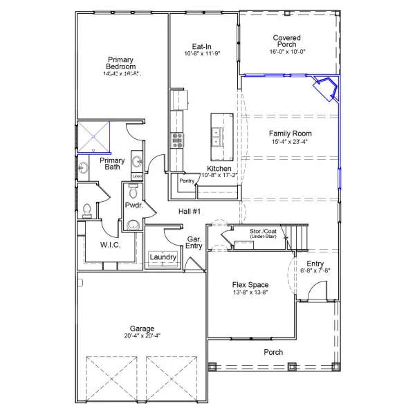 2D floor plan layout of this home in Grand Park, Leland, NC (Image 3).