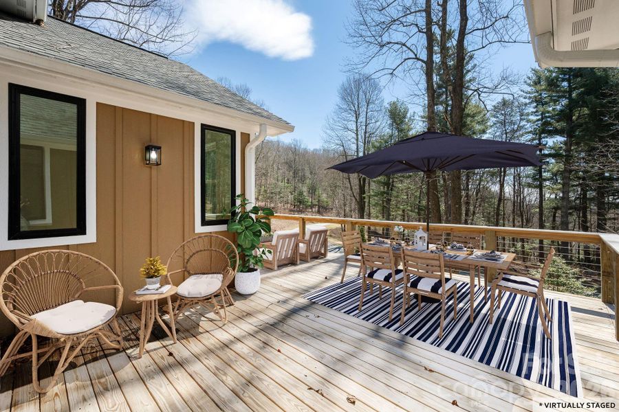 Exterior details and patio area of a home in , Flat Rock (Image 29).