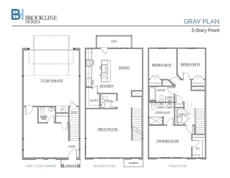 The Gray 3-Story Front Plan