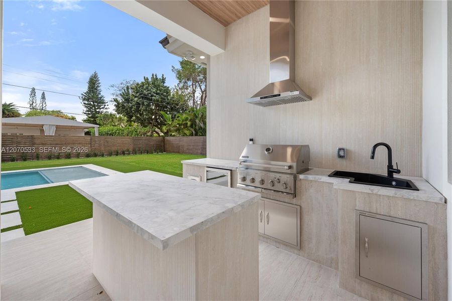 Exterior details and patio area of a home in , Miami (Image 3). Exterior details and patio area of a home in , Miami (Image 3).